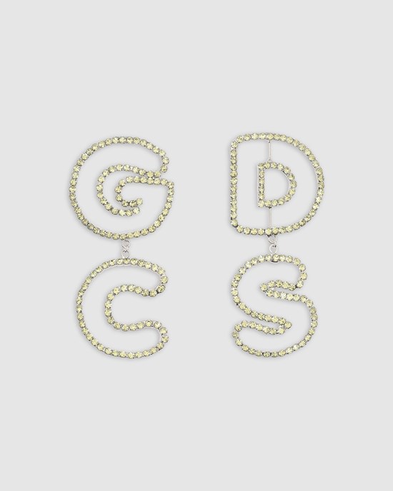 Bijoux GCDS Bling Andy Logo Earrings Femme Jaune | 746125-WGS