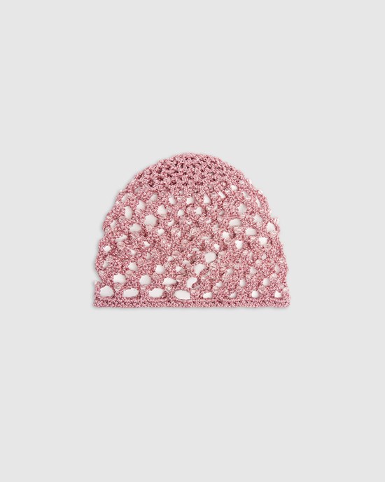 Chapeaux GCDS Lurex Beaded Logo Hat Femme Lilac | 208461-XWQ