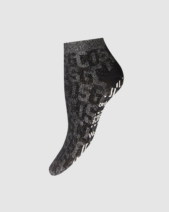 Chaussettes GCDS Wolford Monogram Socks Femme Noir | 163298-IRT