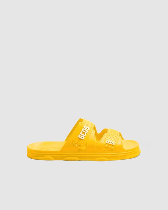 Claquette GCDS Rubber Gcds Slides Homme Jaune | 256407-PFN