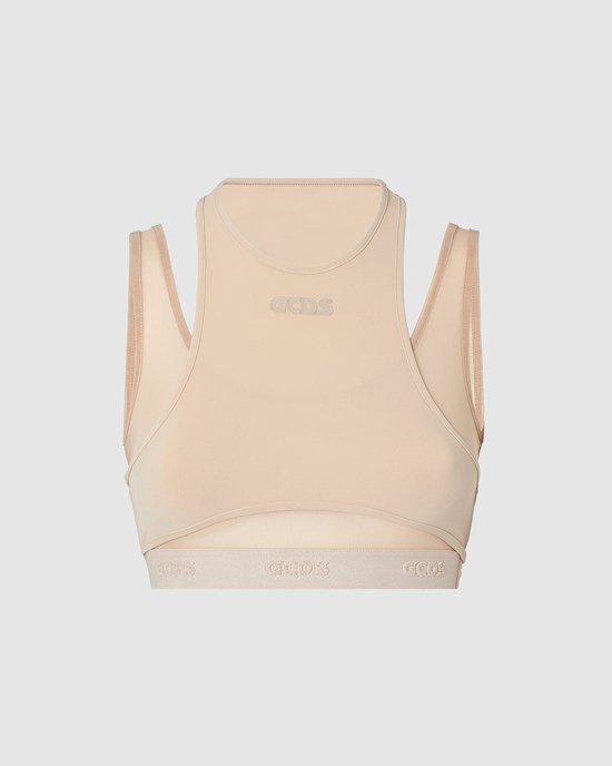 Hauts GCDS Sylvia Combo Sport Top Femme Nude | 641805-HUN