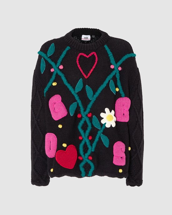 Knitwear GCDS Embroidered Puffy Pull Femme Multicolore | 349571-EUB