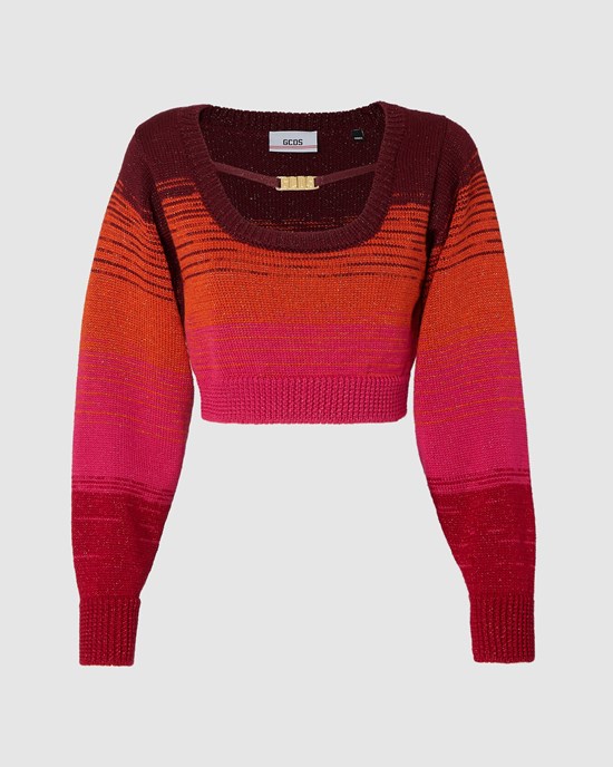 Knitwear GCDS Lurex Degradé Clip Pull Femme Multicolore | 510986-XCF