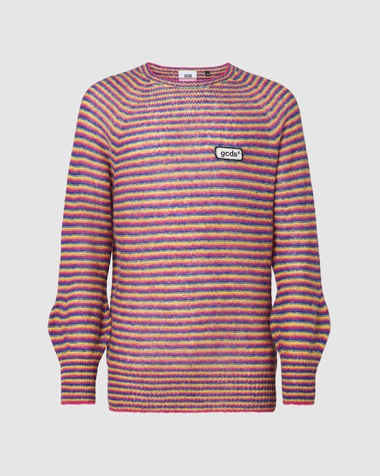 Knitwear GCDS Rayé Multicolor Pull Homme Multicolore | 978364-KQG