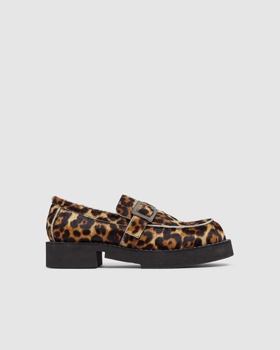 Loafers GCDS X Clarks Leopard Loafers Femme Leopard | 301857-IAK