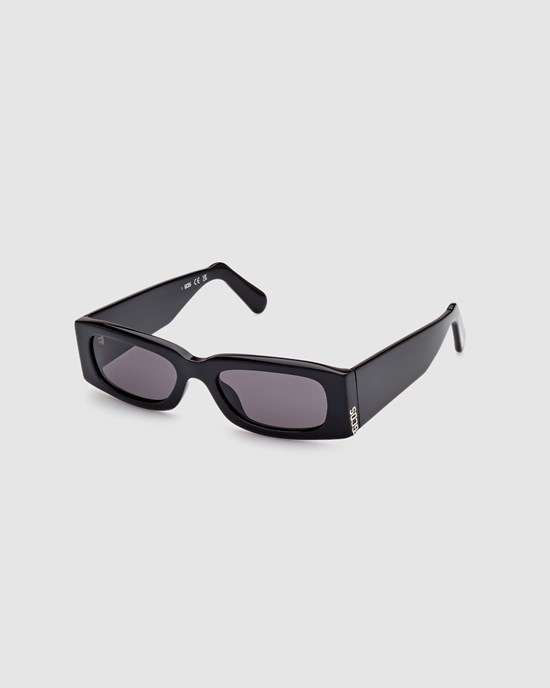 Lunettes de Soleil GCDS Gd0020 Rectangular Sunglasses Femme Noir | 258964-SLP