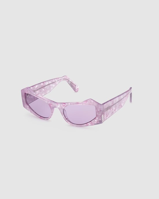 Lunettes de Soleil GCDS Gd0022 Cat-eye Sunglasses Femme Violet | 290753-XPV