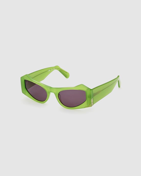 Lunettes de Soleil GCDS Gd0022 Cat-eye Sunglasses Femme Vert | 718496-HXV