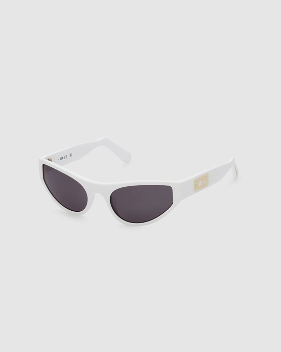 Lunettes de Soleil GCDS Gd0024 Cat-eye Sunglasses Femme Blanche | 617095-SJU