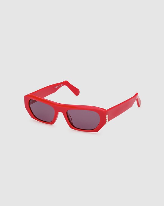 Lunettes de Soleil GCDS Gd0029 Geometric Sunglasses Homme Rouge | 935416-BSR