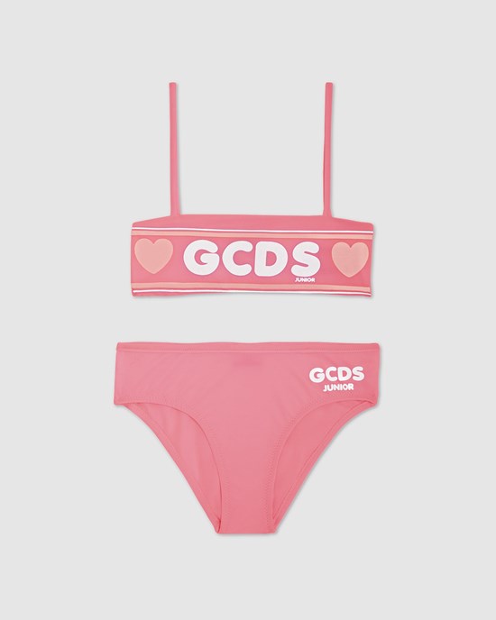 Maillots De Bain GCDS Logo Bikini Enfant Rose | 908532-WKQ