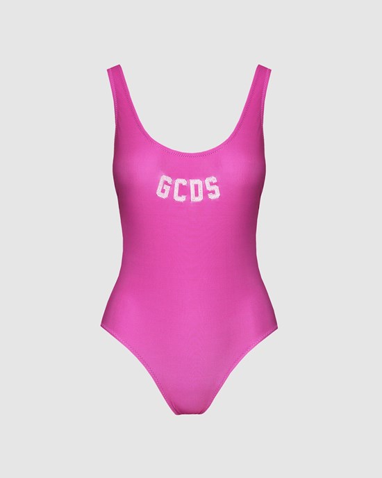 Maillots De Bain GCDS Logo Swimsuit Femme Cherry | 613845-OUS