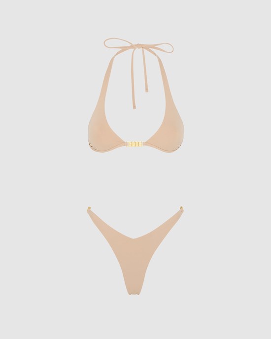 Maillots De Bain GCDS Metallic Logo Clip Bikini Femme Nude | 780651-KSB