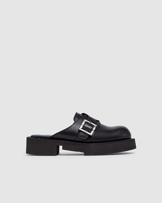 Mules GCDS X Clarks Cuir Mules Femme Noir | 731684-CDZ