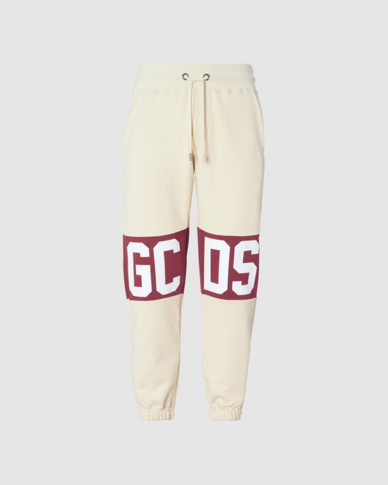 Pantalons GCDS Logo Band Regular Sweatbottoms Homme Bordeaux | 539870-NIH