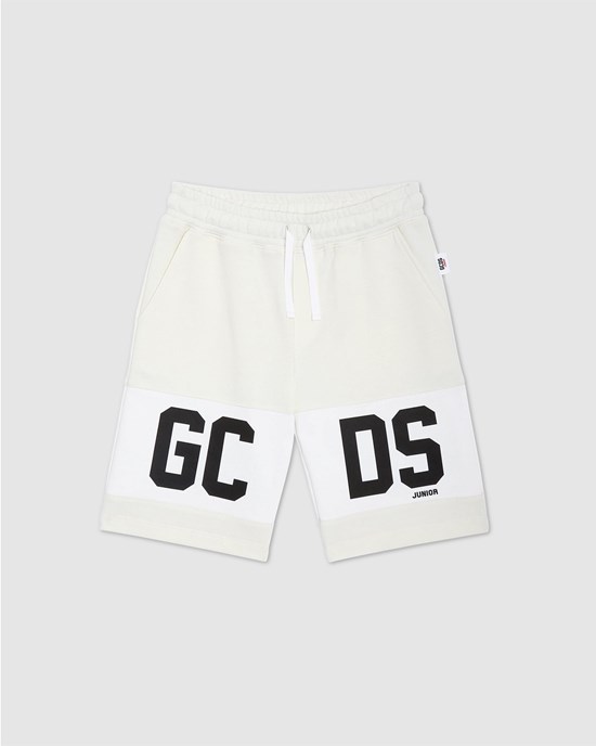 Pantalons GCDS Logo Band Shorts Enfant Blanche | 628190-WVX