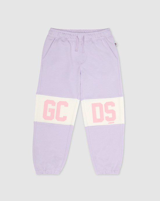 Pantalons GCDS Logo Band Sweatbottoms Enfant Lilac | 407682-VTR