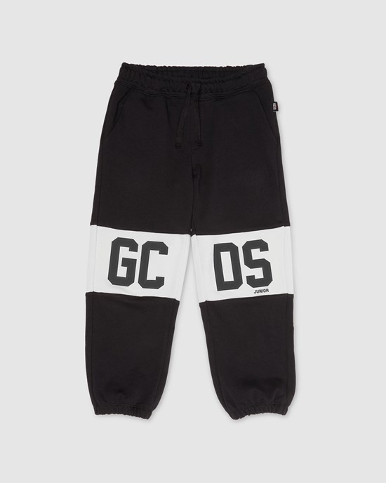 Pantalons GCDS Logo Band Sweatbottoms Enfant Noir | 981437-GAM