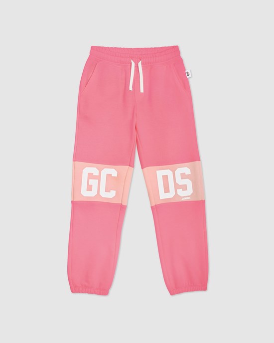 Pantalons GCDS Logo Band Sweatpants Enfant Rose | 254318-WOI