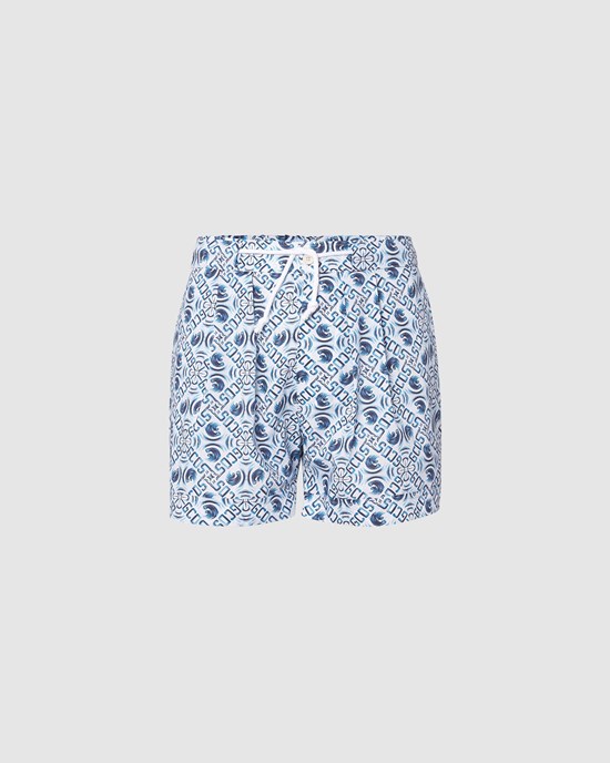 Pantalons GCDS Majolica Printed Shorts Homme Bleu Clair | 328017-NAK