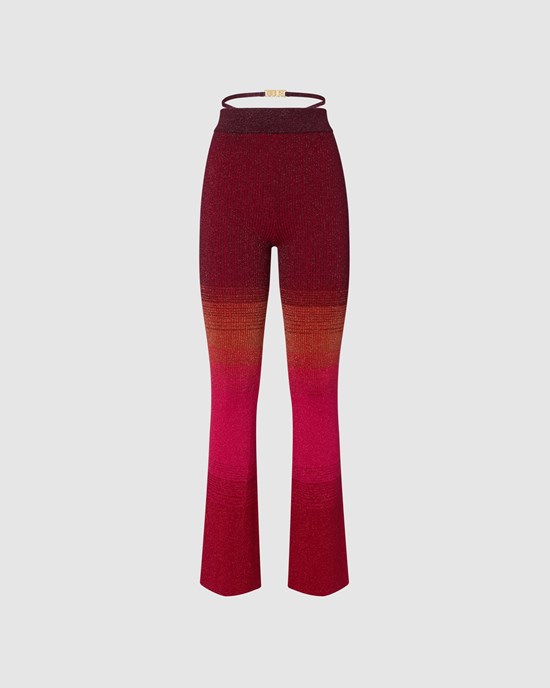 Pantalons GCDS Lurex Degradé Knit Trousers Femme Multicolore | 631875-TIF