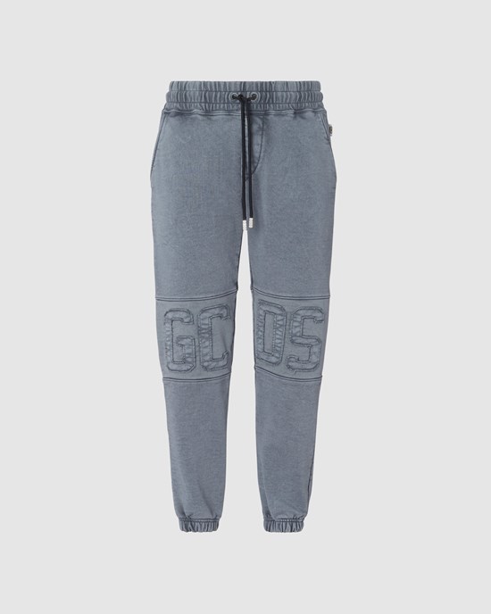 Pantalons GCDS Overdyed Gcds Logo Band Sweatbottoms Homme Noir | 304765-JQY