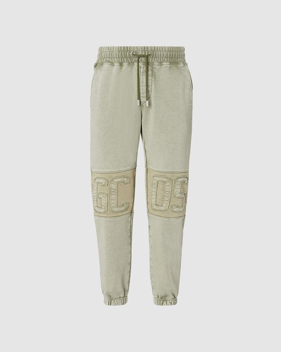 Pantalons GCDS Overdyed Gcds Logo Band Sweatbottoms Homme Vert | 879126-MFX