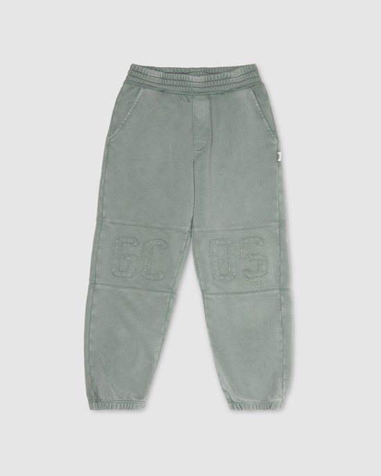 Pantalons GCDS Overdyed Gcds Logo Band Sweatbottoms Enfant Vert | 930678-RJA