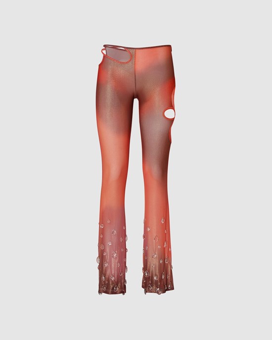 Pantalons GCDS Sita Drops Pants Femme Multicolore | 935471-DCN