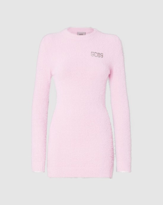 Peignoir GCDS Hairy Robe Femme Rose | 425689-TNM