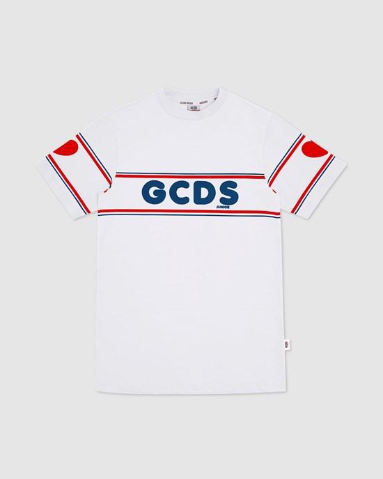 Peignoir GCDS Logo Robe Enfant Blanche | 985372-TOL