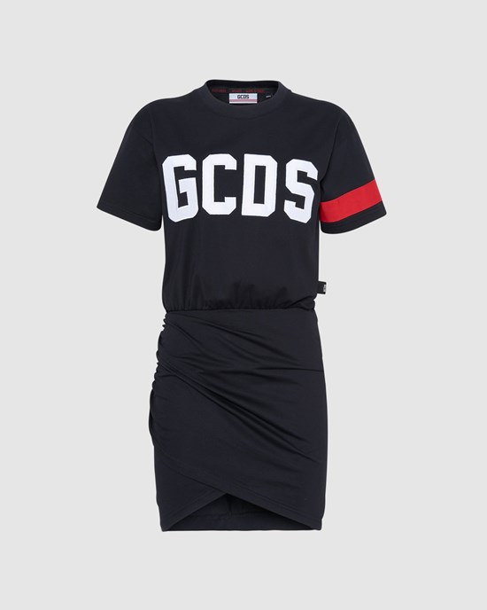 Peignoir GCDS Wrapped Gcds Logo Robe Femme Noir | 372854-QFX
