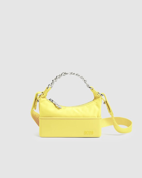 Sacs GCDS Nylon Matilda Bag Femme Jaune | 365948-WIJ
