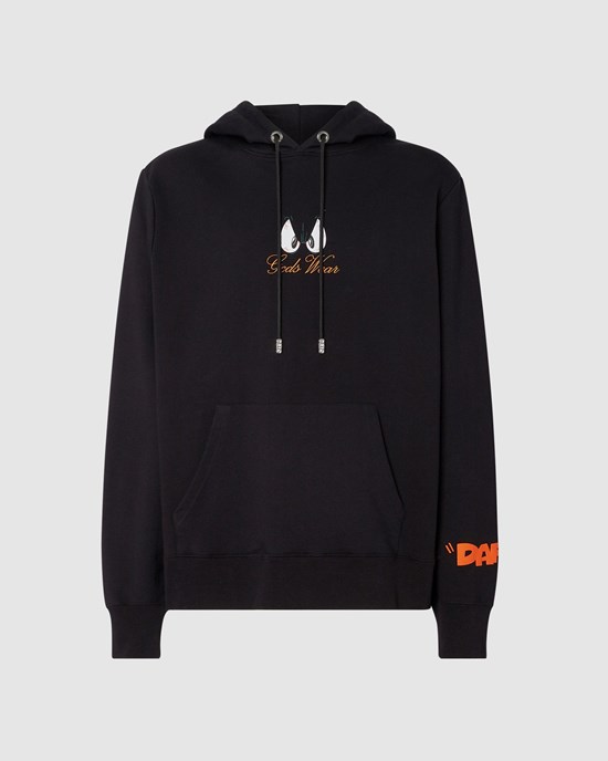 Sweat À Capuche GCDS Daffy Duck Regular Hoodie Homme Noir | 593640-EYR