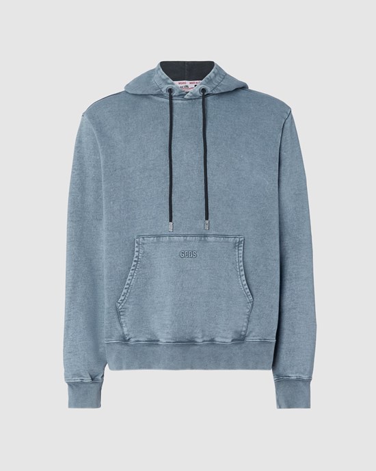 Sweat À Capuche GCDS Overdyed Gcds Regular Hoodie Homme Noir | 142307-AKZ