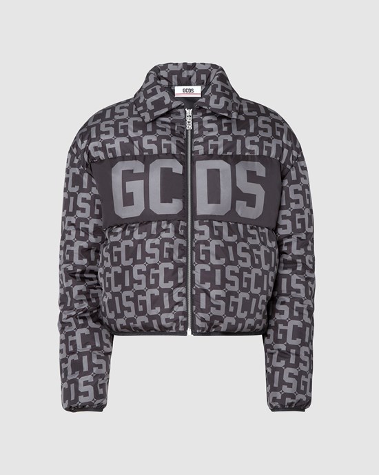 Vestes GCDS Monogram Puffer Jacket Femme Noir | 241936-ODN