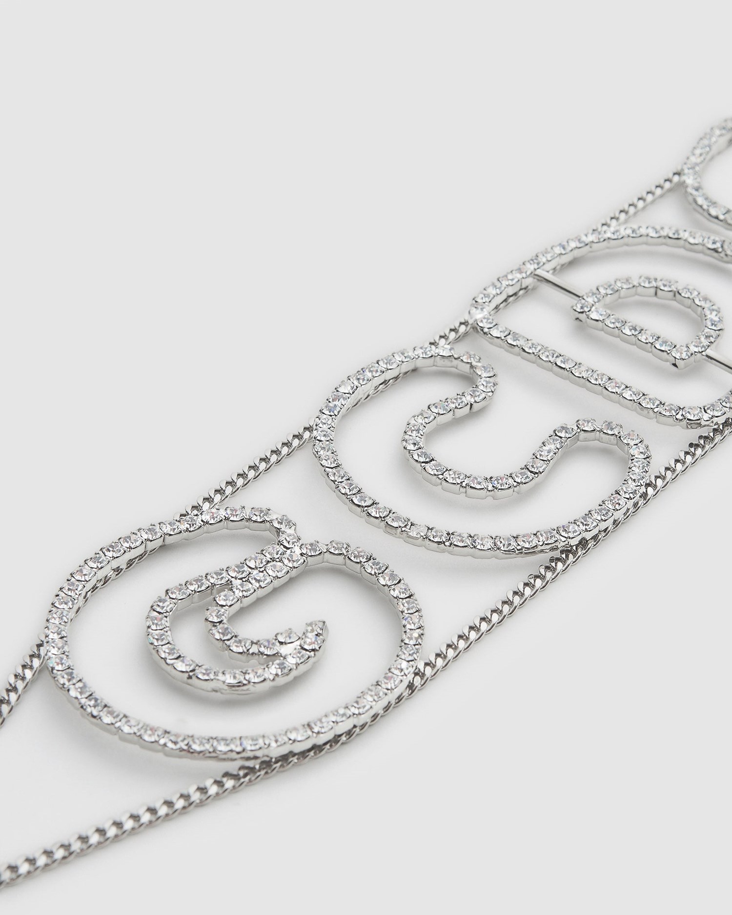Bijoux GCDS Bling Andy Logo Choker Femme Argent | 763058-TKL