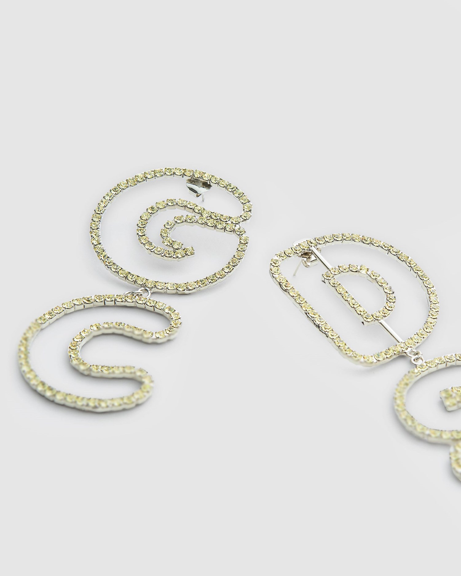 Bijoux GCDS Bling Andy Logo Earrings Femme Jaune | 746125-WGS