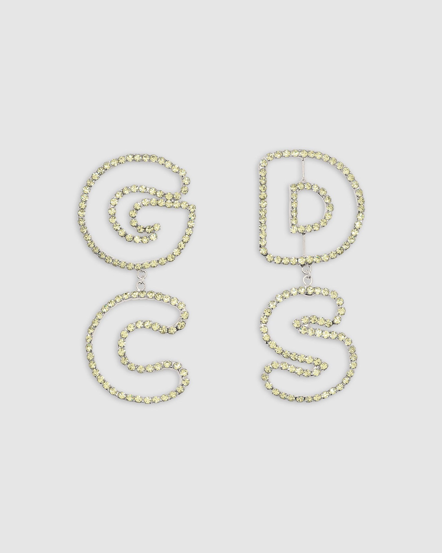 Bijoux GCDS Bling Andy Logo Earrings Femme Jaune | 746125-WGS