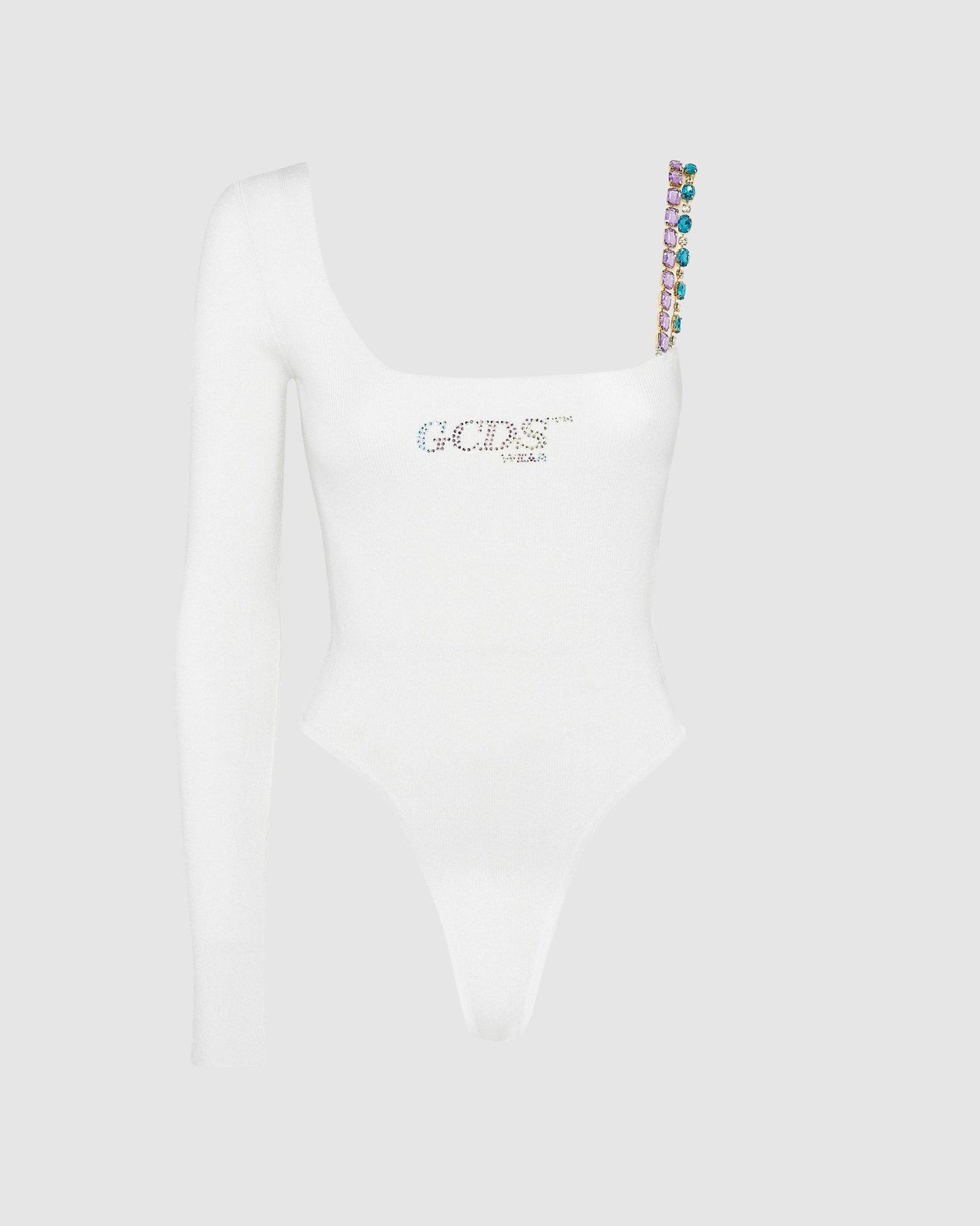 Body GCDS Bling Gcds Logo Bodysuit Femme Blanche Foncé | 970681-XAL