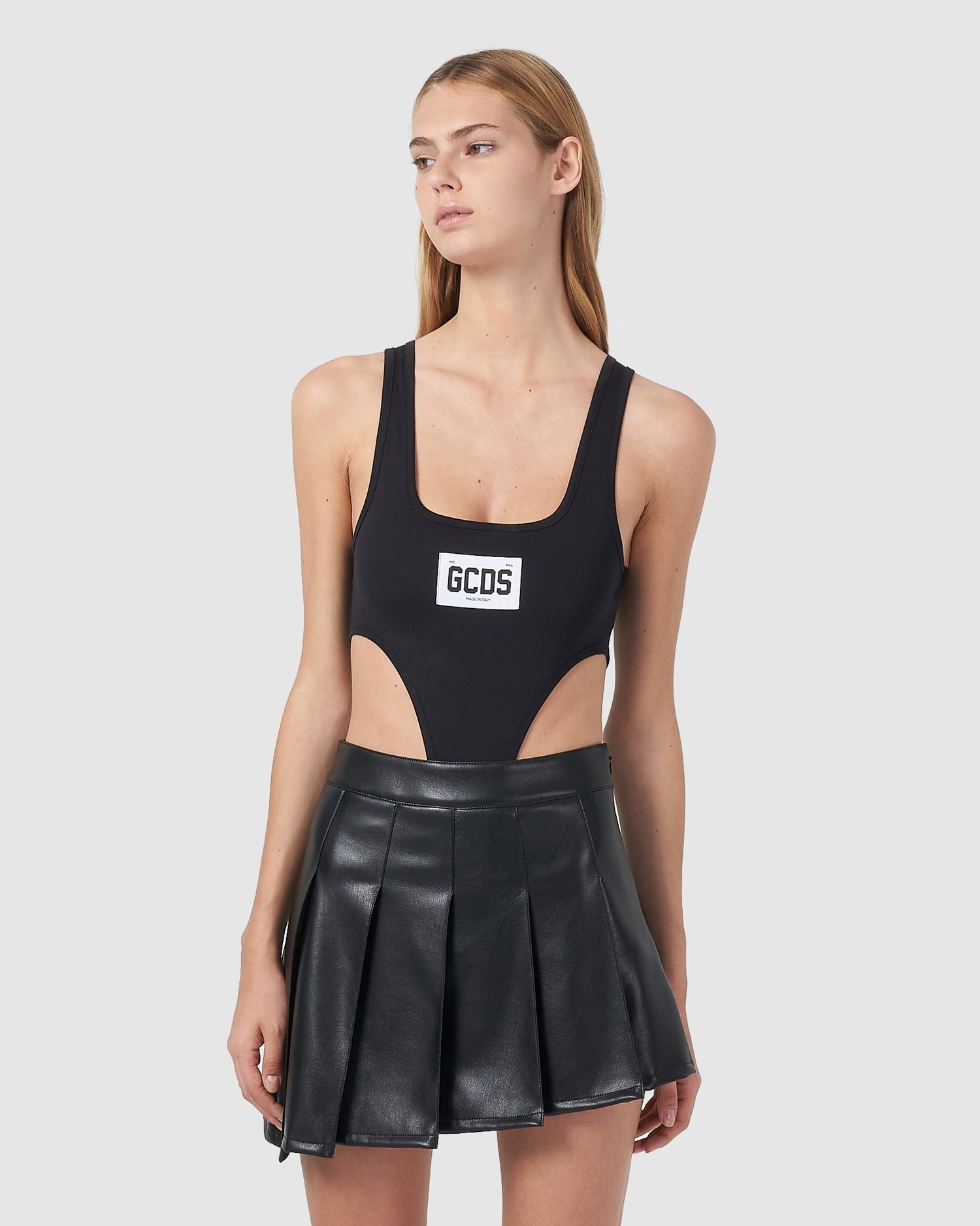 Body GCDS Logo Bodysuit Femme Noir | 946325-MRH