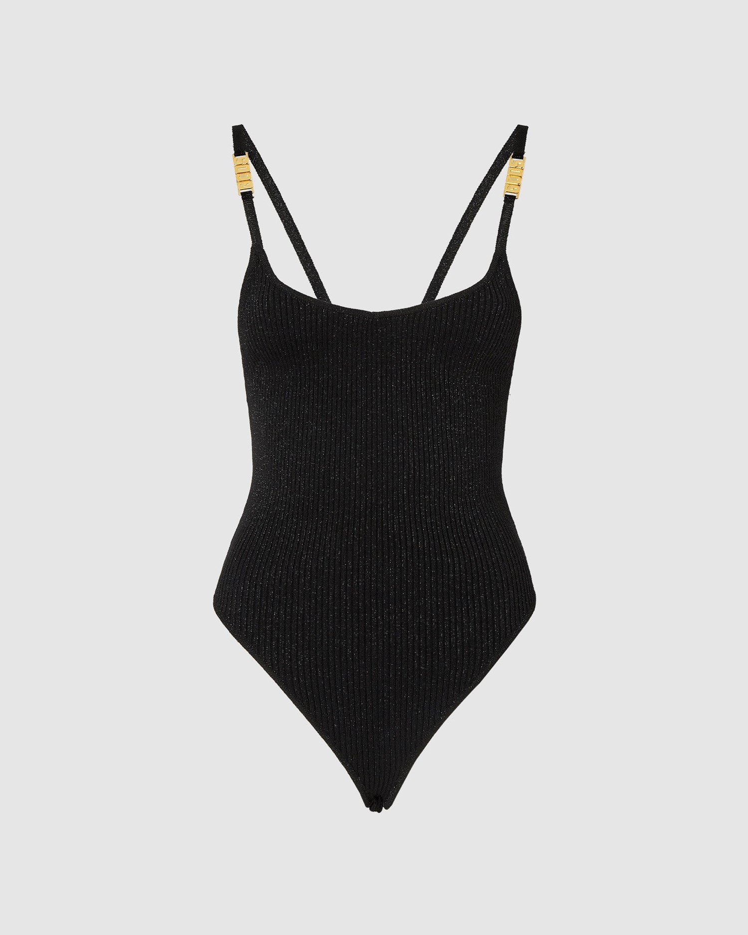 Body GCDS Lurex Bodysuit Femme Noir | 928356-RPT