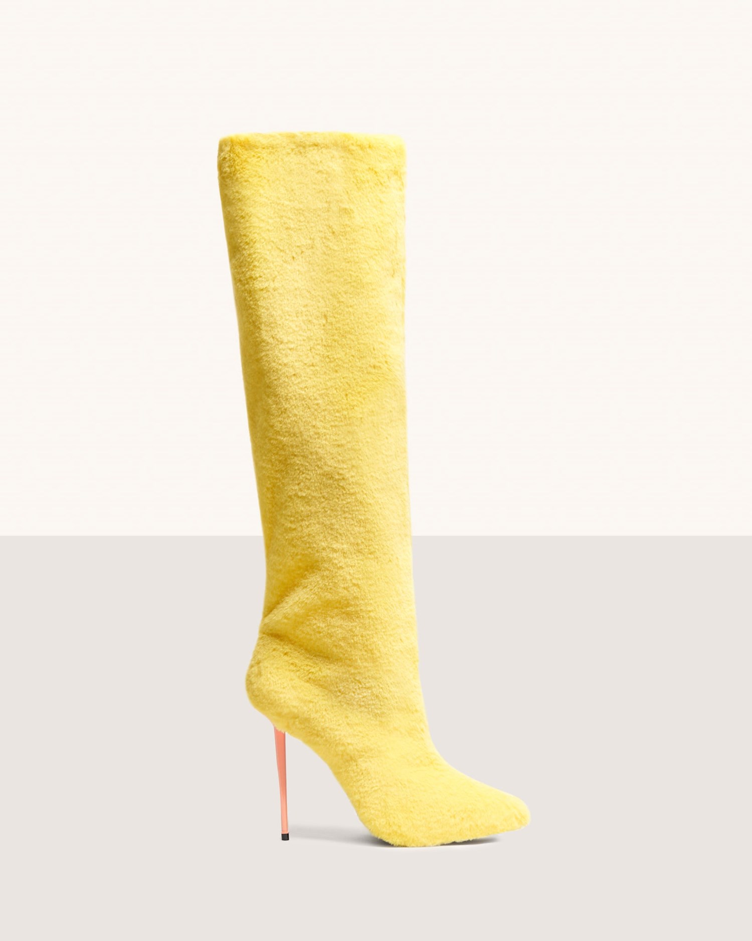 Bottes GCDS Fur Boots Femme Jaune | 382047-JQC