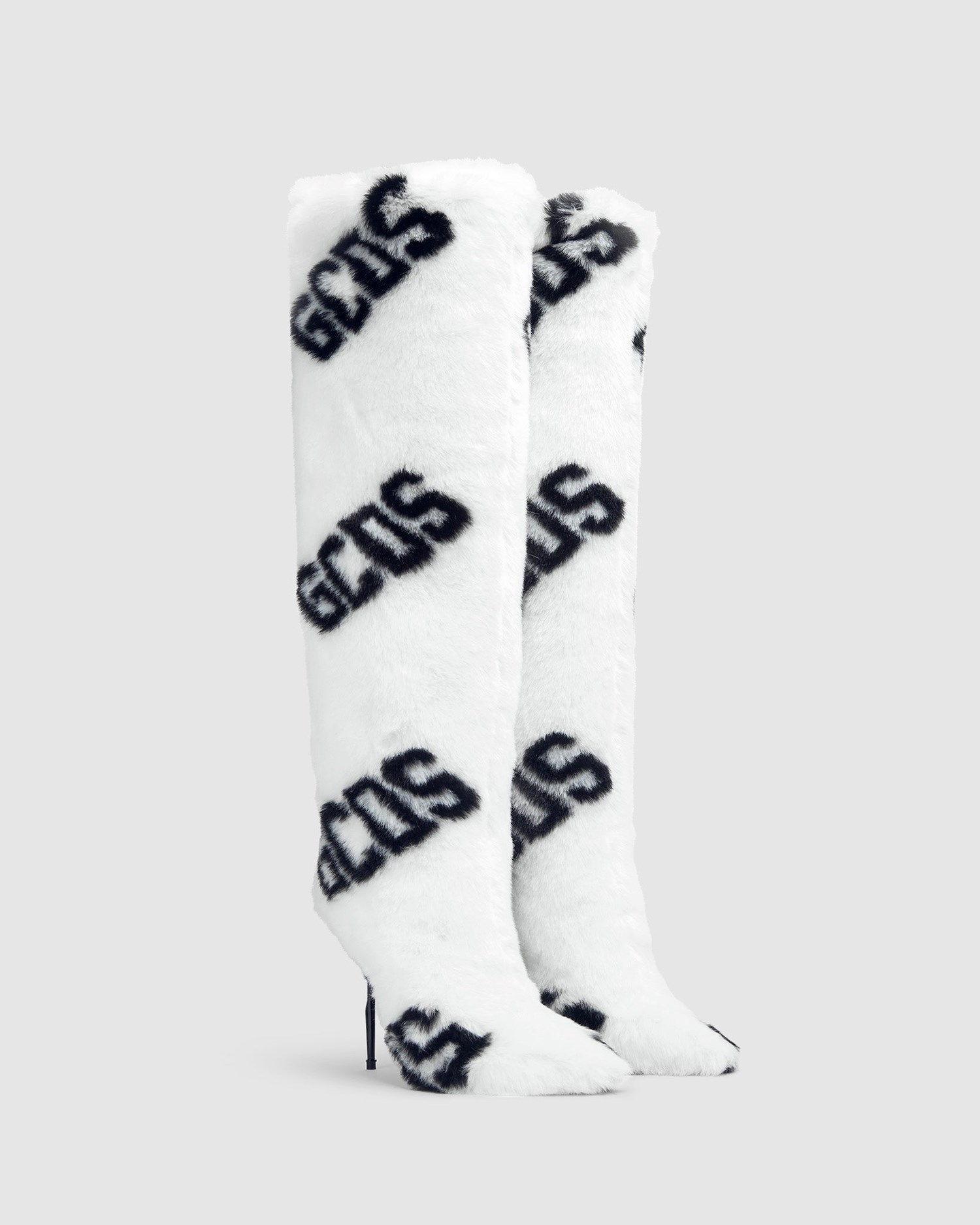 Bottes GCDS Faux Fur Boots Femme Blanche | 461780-TNW