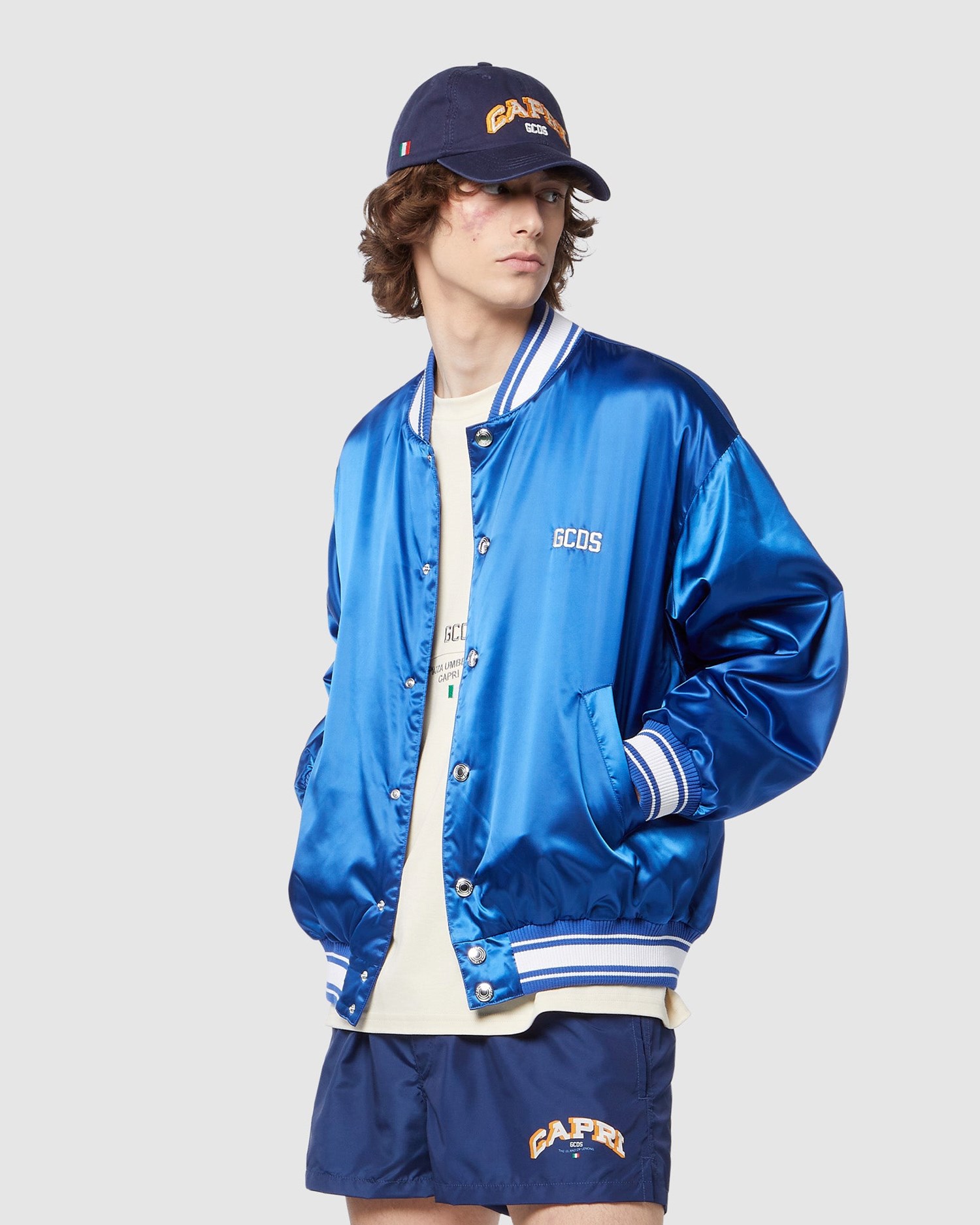 Chapeaux GCDS Capri Baseball Hat Homme Bleu | 120643-TBP