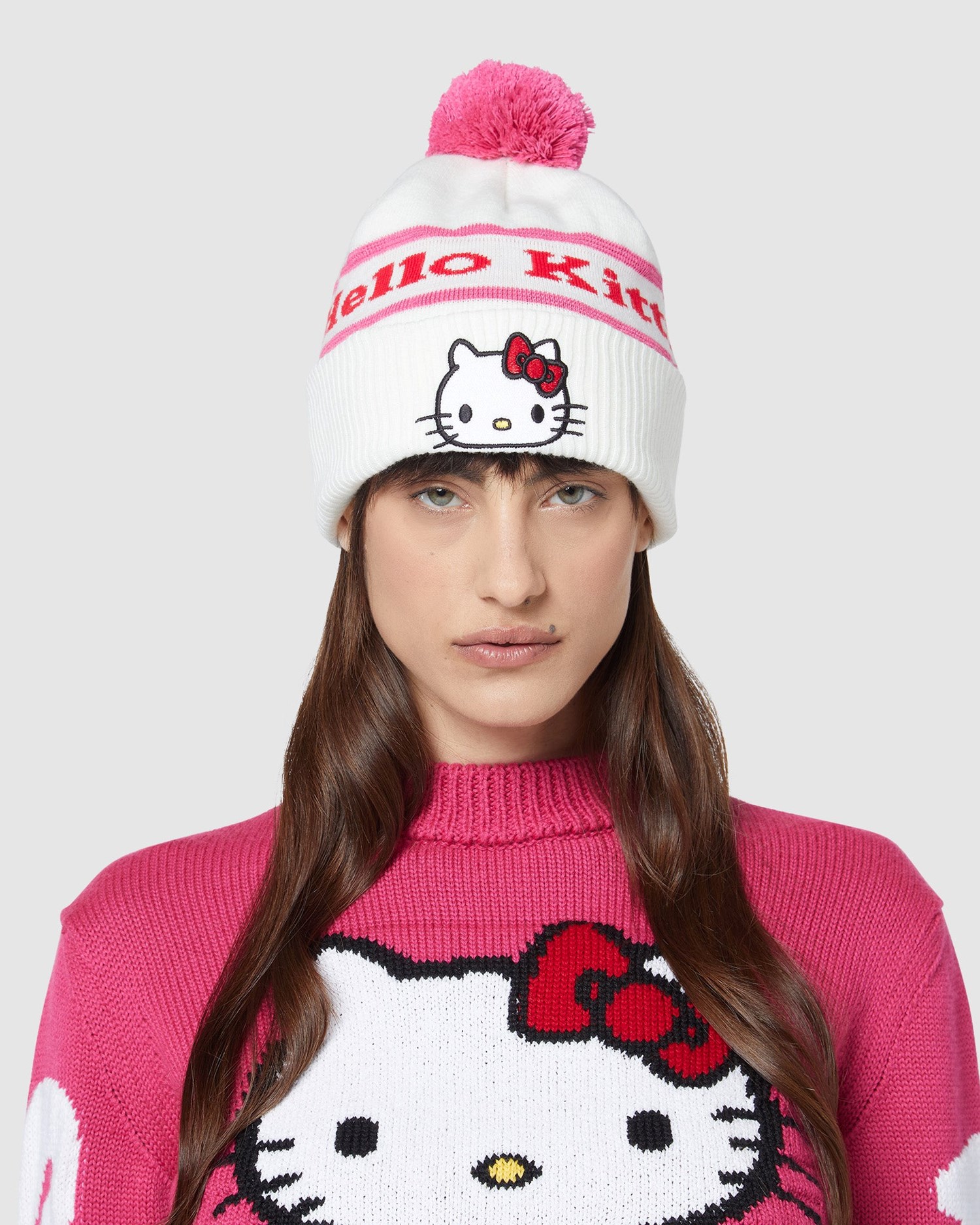 Chapeaux GCDS Hello Kitty Beanie Homme Grise | 048129-RCP