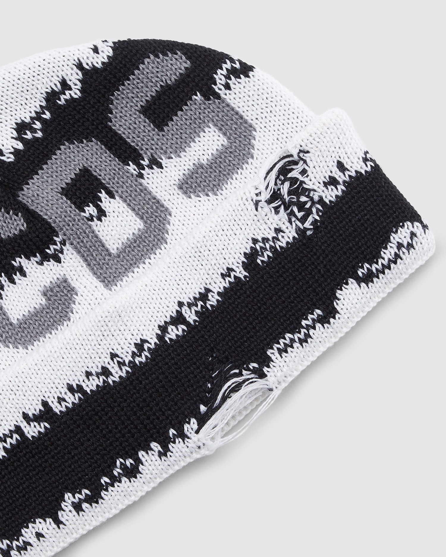 Chapeaux GCDS Rayé Logo Beanie Homme Blanche | 186924-WHR
