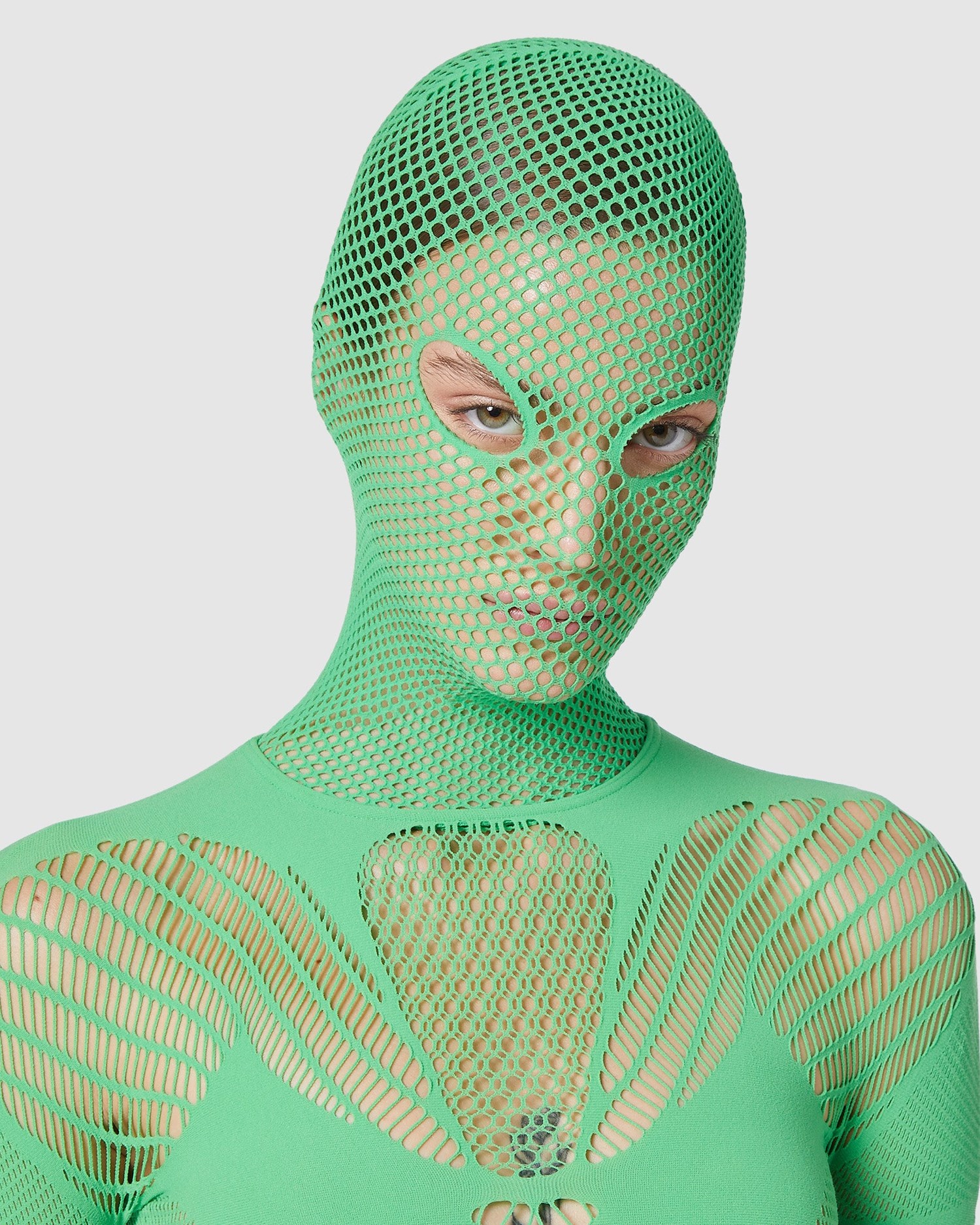 Chapeaux GCDS Venom Balaclava Homme Vert | 165420-PXZ