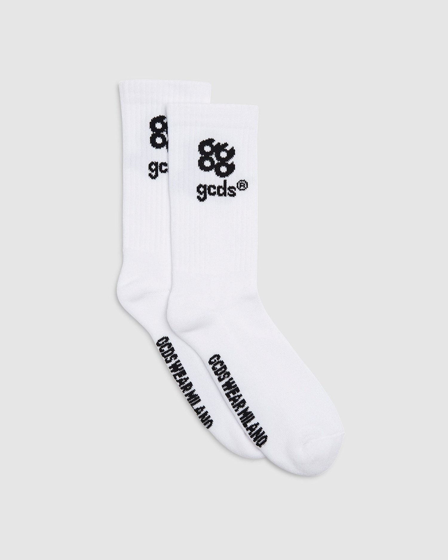 Chaussettes GCDS Bliss Logo Socks Homme Blanche | 146032-SPM