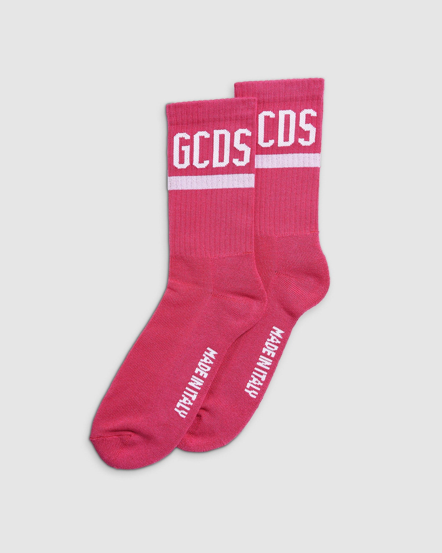 Chaussettes GCDS Logo Socks Femme Blanche | 168057-EBO